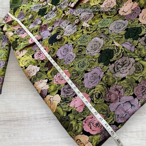 Nuvula RARE shimmer rose floral overcoat w/corduroy label *shop@iamwarrior - Picture 11 of 16